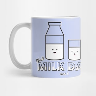 Milk Day, cute kawaii milk glass and bottle Mug
